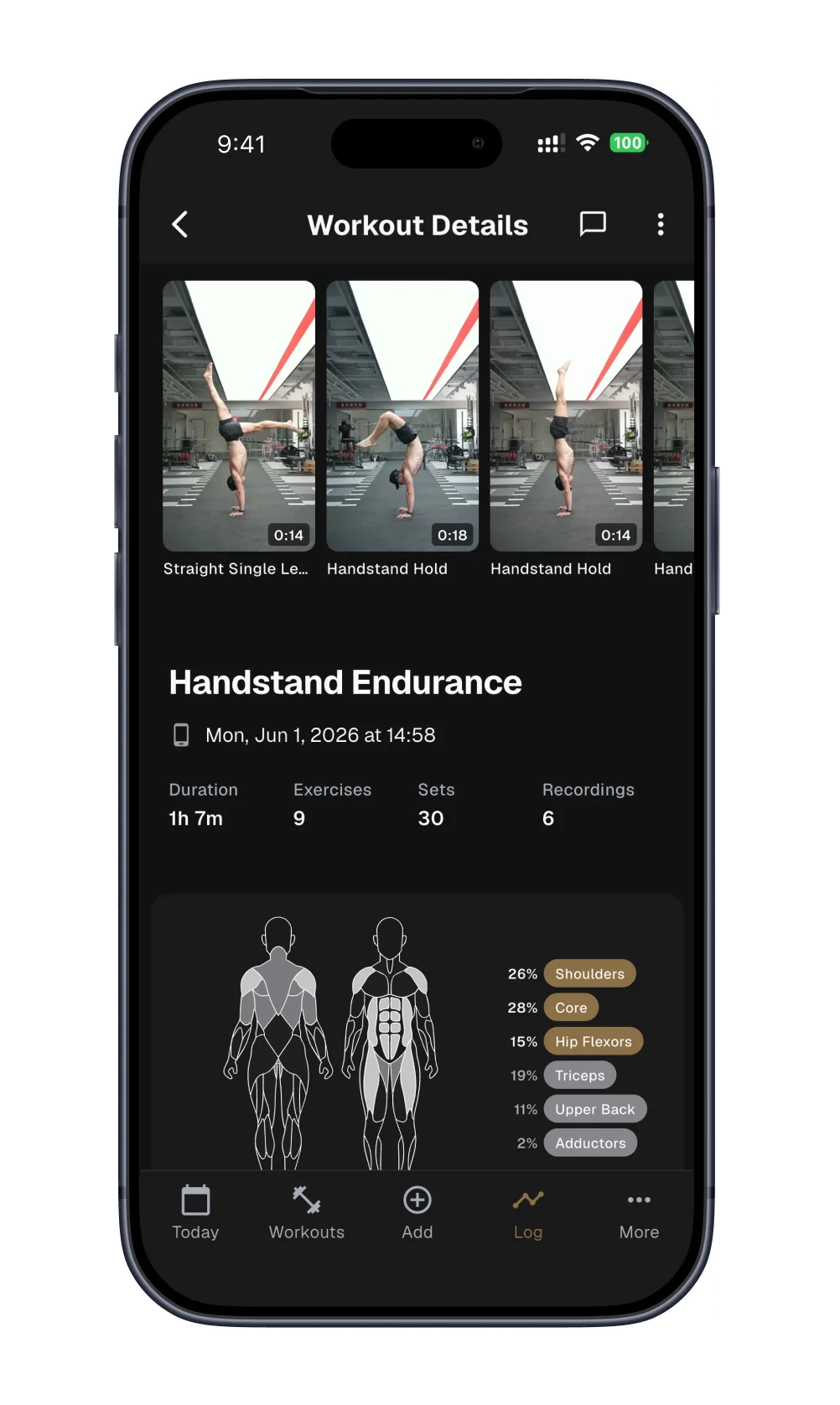 Completed workout summary
